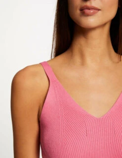 Débardeur Pull à Bretelles Fines Rose Femme -Tenue Legere Boutique debardeur pull a bretelles fines rose femme vue4 32536300952750503