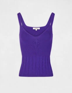 Débardeur Pull à Bretelles Violet Femme -Tenue Legere Boutique debardeur pull a bretelles violet femme vue3 32536300950740310