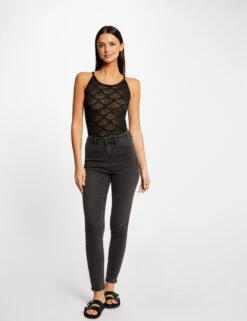 Débardeur Pull Ajouré Fils Métallisés Noir Femme -Tenue Legere Boutique debardeur pull ajoure fils metallises noir femme vue5 32536300954380100