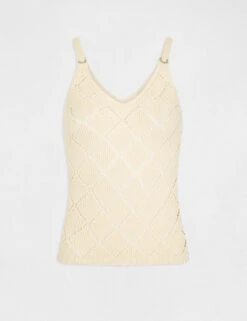 Débardeur Pull Avec Bretelles Ecru Moyen Femme -Tenue Legere Boutique debardeur pull avec bretelles ecru moyen femme vue3 32536300938300213