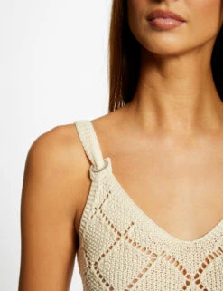 Débardeur Pull Avec Bretelles Ecru Moyen Femme -Tenue Legere Boutique debardeur pull avec bretelles ecru moyen femme vue4 32536300938300213