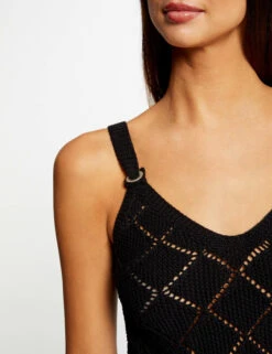 Débardeur Pull Avec Bretelles Noir Femme -Tenue Legere Boutique debardeur pull avec bretelles noir femme vue4 32536300938300100