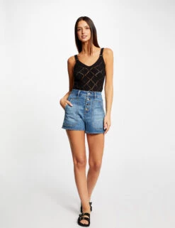 Débardeur Pull Avec Bretelles Noir Femme -Tenue Legere Boutique debardeur pull avec bretelles noir femme vue5 32536300938300100