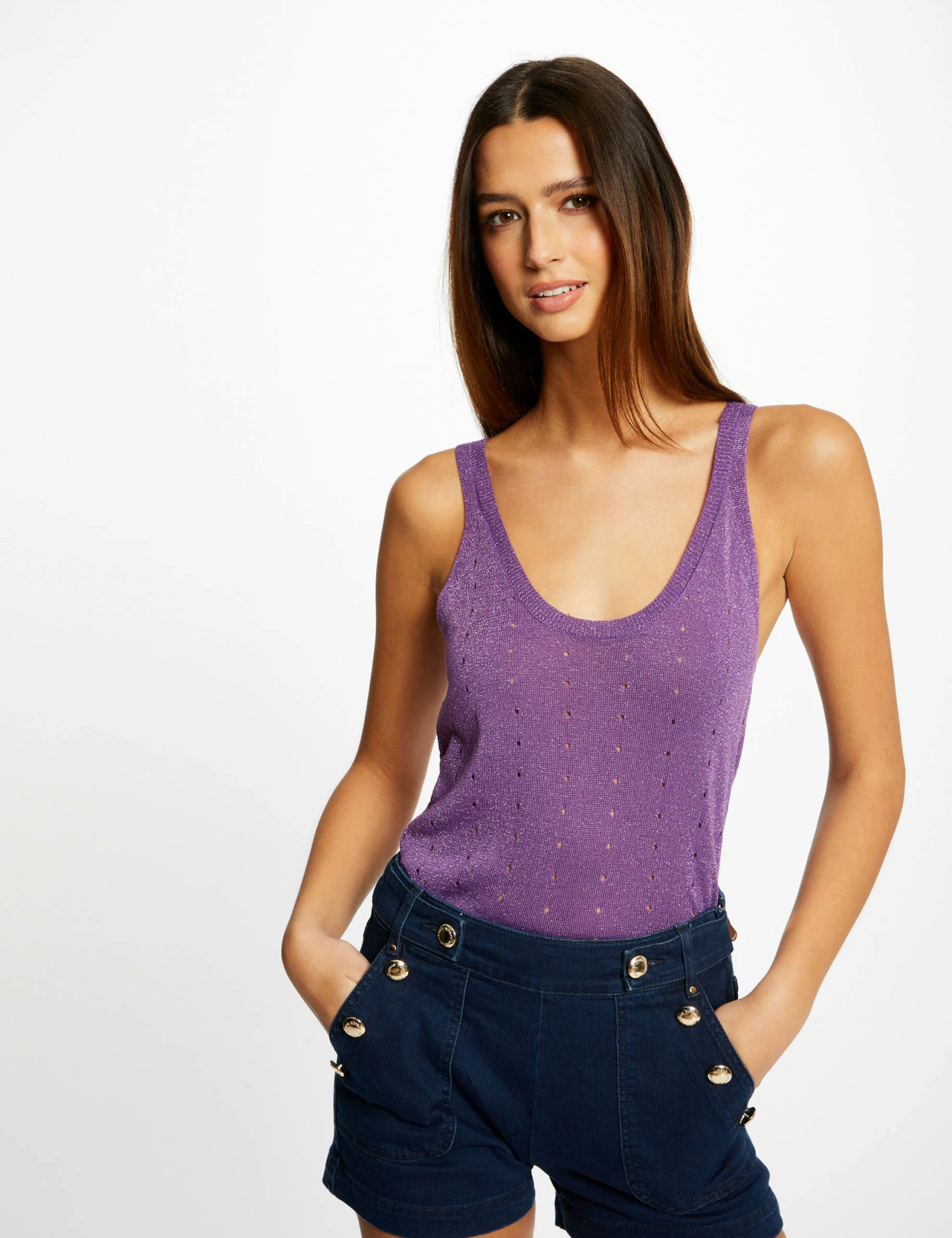 Débardeur Pull Avec Bretelles Violet Fonce Femme 3 Débardeur Pull Avec Bretelles Violet Fonce Femme
