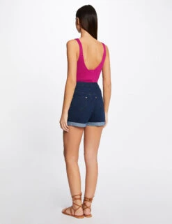 Débardeur Pull Avec Col En V Framboise Femme -Tenue Legere Boutique debardeur pull avec col en v framboise femme vue2 32536300942800502