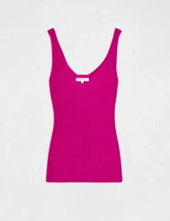 Débardeur Pull Avec Col En V Framboise Femme -Tenue Legere Boutique debardeur pull avec col en v framboise femme vue3 32536300942800502