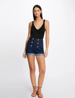 Débardeur Pull Avec Col En V Noir Femme -Tenue Legere Boutique debardeur pull avec col en v noir femme vue5 32536300942800100