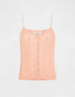 Débardeur Pull Avec Col En V Rose Moyen Femme -Tenue Legere Boutique debardeur pull avec col en v rose moyen femme vue3 32536300938030514