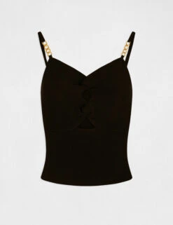 Débardeur Pull Avec Détails Bijoux Noir Femme -Tenue Legere Boutique debardeur pull avec details bijoux noir femme vue3 32536300942650100