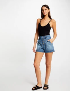 Débardeur Pull Avec Détails Chaînes Noir Femme -Tenue Legere Boutique debardeur pull avec details chaines noir femme vue5 32536300937700100