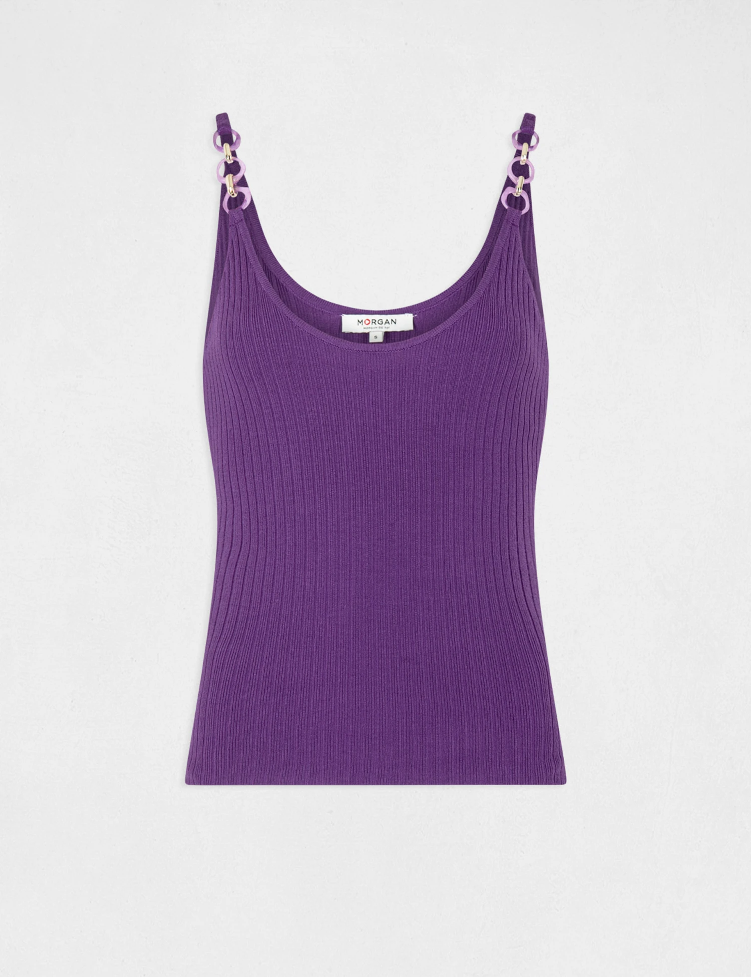 Débardeur Pull Avec Détails Chaînes Violet Fonce Femme 5 Débardeur Pull Avec Détails Chaînes Violet Fonce Femme – Image 4