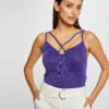 Débardeur Pull Bretelles Fines Violet Fonce Femme -Tenue Legere Boutique debardeur pull bretelles fines violet fonce femme vue1 32536300901510311