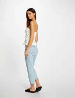 Débardeur Pull Bustier Avec Boutons Ecru Femme -Tenue Legere Boutique debardeur pull bustier avec boutons ecru femme vue2 32536300942680201