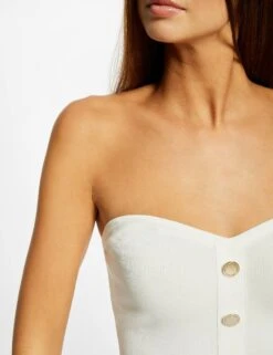 Débardeur Pull Bustier Avec Boutons Ecru Femme -Tenue Legere Boutique debardeur pull bustier avec boutons ecru femme vue4 32536300942680201