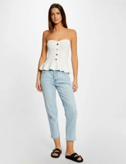 Débardeur Pull Bustier Avec Boutons Ecru Femme -Tenue Legere Boutique debardeur pull bustier avec boutons ecru femme vue5 32536300942680201