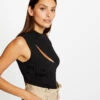 Débardeur Pull Sans Manches à Ouverture Noir Femme -Tenue Legere Boutique debardeur pull sans manches a ouverture noir femme vue1 32536300953580100