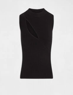 Débardeur Pull Sans Manches à Ouverture Noir Femme -Tenue Legere Boutique debardeur pull sans manches a ouverture noir femme vue3 32536300953580100