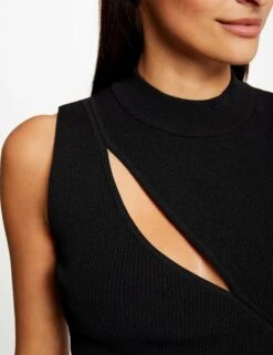 Débardeur Pull Sans Manches à Ouverture Noir Femme -Tenue Legere Boutique debardeur pull sans manches a ouverture noir femme vue4 32536300953580100