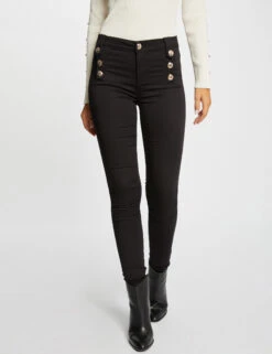 Pantalon Skinny Avec Boutons Décoratifs Noir Femme 9 Pantalon Skinny Avec Boutons Décoratifs Noir Femme -Tenue Legere Boutique pantalon skinny avec boutons decoratifs noir femme vue5 32536300949510100