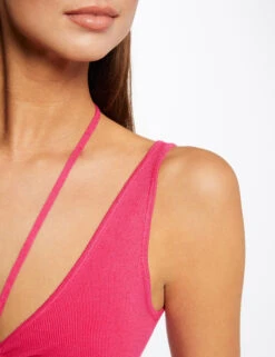 Pull Débardeur Avec Dos Nu Rose Fonce Femme -Tenue Legere Boutique pull debardeur avec dos nu rose fonce femme vue4 32536300931180515