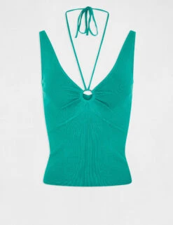 Pull Débardeur Avec Dos Nu Vert Moyen Femme -Tenue Legere Boutique pull debardeur avec dos nu vert moyen femme vue3 32536300931180608