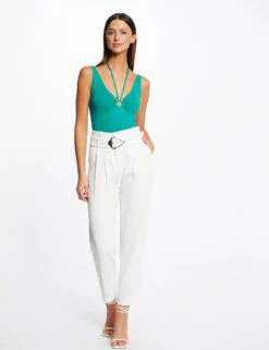 Pull Débardeur Avec Dos Nu Vert Moyen Femme -Tenue Legere Boutique pull debardeur avec dos nu vert moyen femme vue5 32536300931180608