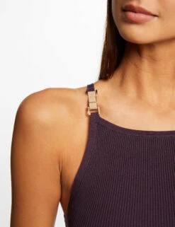 Pull Débardeur Bretelles Fines Prune Femme -Tenue Legere Boutique pull debardeur bretelles fines prune femme vue4 32536300930720505