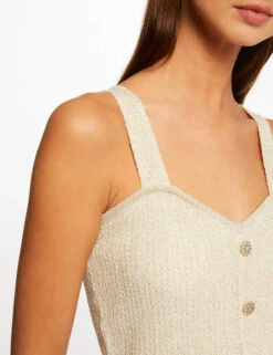 Pull Débardeur Fils Métallisés Ecru Femme -Tenue Legere Boutique pull debardeur fils metallises ecru femme vue4 32536300932410201