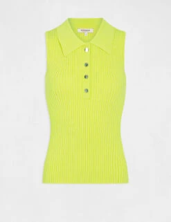 Pull Débardeur Sans Manches Col Polo Anis Femme 10 Pull Débardeur Sans Manches Col Polo Anis Femme -Tenue Legere Boutique pull debardeur sans manches col polo anis femme vue3 32536300930950604