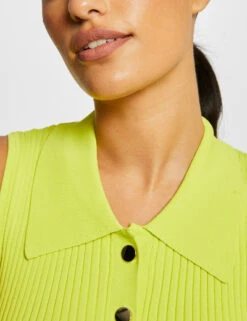 Pull Débardeur Sans Manches Col Polo Anis Femme 11 Pull Débardeur Sans Manches Col Polo Anis Femme -Tenue Legere Boutique pull debardeur sans manches col polo anis femme vue4 32536300930950604