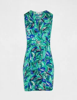 Robe Ajustée à Ornement Imprimé Végétal Vert Femme -Tenue Legere Boutique robe ajustee a ornement imprime vegetal vert femme vue3 32536300946690600