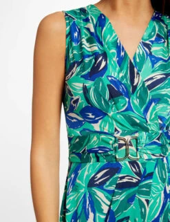 Robe Ajustée à Ornement Imprimé Végétal Vert Femme -Tenue Legere Boutique robe ajustee a ornement imprime vegetal vert femme vue6 32536300946690600