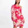 Robe Ajustée Asymétrique Imprimé Floral Multico Femme