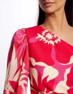 Robe Ajustée Asymétrique Imprimé Floral Multico Femme -Tenue Legere Boutique robe ajustee asymetrique imprime floral multico femme vue4 32536300931730900