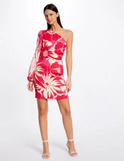 Robe Ajustée Asymétrique Imprimé Floral Multico Femme -Tenue Legere Boutique robe ajustee asymetrique imprime floral multico femme vue5 32536300931730900