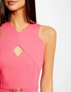 Robe Ajustée Avec Ouverture Et Fente Rose Femme -Tenue Legere Boutique robe ajustee avec ouverture et fente rose femme vue4 32536300938720503