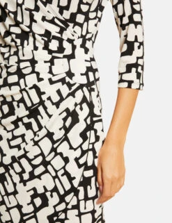 Robe Ajustée Drapée Imprimée Ecru Femme -Tenue Legere Boutique robe ajustee drapee imprimee ecru femme vue4 32536300923560201