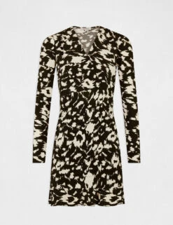 Robe Ajustée Froncée Imprimé Abstrait Multico Femme -Tenue Legere Boutique robe ajustee froncee imprime abstrait multico femme vue3 32536300945540900