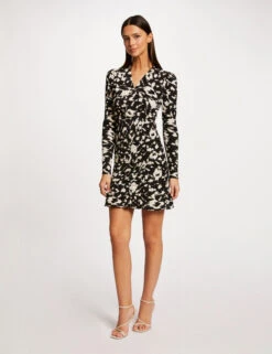 Robe Ajustée Froncée Imprimé Abstrait Multico Femme -Tenue Legere Boutique robe ajustee froncee imprime abstrait multico femme vue5 32536300945540900