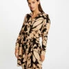 Robe Chemise Droite Imprimé Végétal Multico Femme -Tenue Legere Boutique robe chemise droite imprime vegetal multico femme vue1 32536300955290900