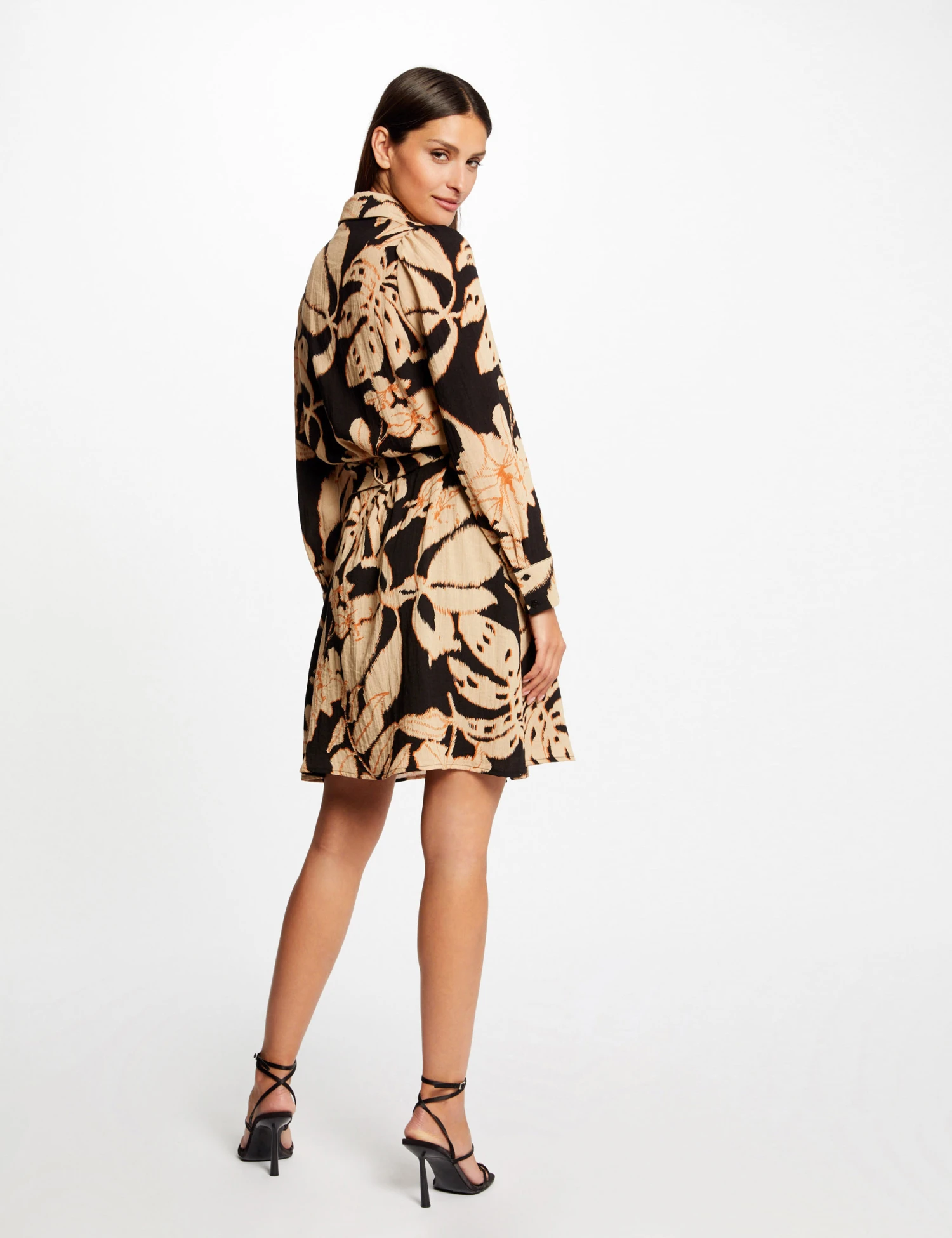 Robe Chemise Droite Imprimé Végétal Multico Femme 4 Robe Chemise Droite Imprimé Végétal Multico Femme – Image 2