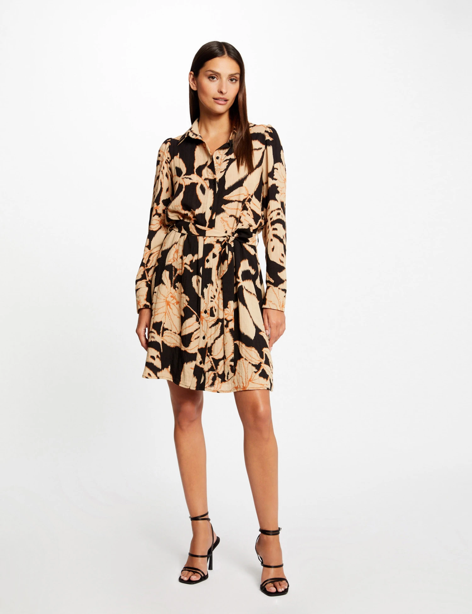 Robe Chemise Droite Imprimé Végétal Multico Femme 6 Robe Chemise Droite Imprimé Végétal Multico Femme – Image 4