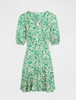 Robe Cintrée Dos Ouvert Satin Imprimée Multico Femme -Tenue Legere Boutique robe cintree dos ouvert satin imprimee multico femme vue3 32536300954950900