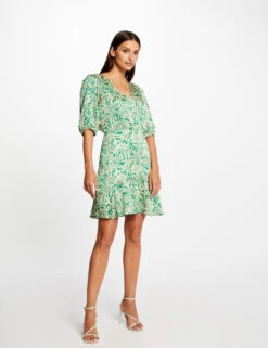 Robe Cintrée Dos Ouvert Satin Imprimée Multico Femme -Tenue Legere Boutique robe cintree dos ouvert satin imprimee multico femme vue5 32536300954950900