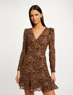 Robe Cintrée Imprimé Léopard Multico Femme