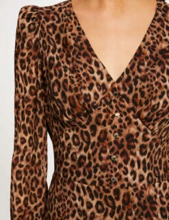 Robe Cintrée Imprimé Léopard Multico Femme -Tenue Legere Boutique robe cintree imprime leopard multico femme vue6 32536300950470900