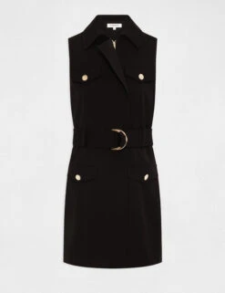 Robe Cintrée Zippée Ceinturée Noir Femme -Tenue Legere Boutique robe cintree zippee ceinturee noir femme vue3 32536300949120100