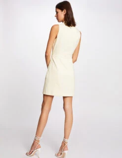 Robe Droite Avec Ornement Métallique Jaune Paille Femme 8 Robe Droite Avec Ornement Métallique Jaune Paille Femme -Tenue Legere Boutique robe droite avec ornement metallique jaune paille femme vue2 32536300896940402