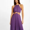 Robe évasée Avec Anneau Et Ouvertures Violet Fonce Femme -Tenue Legere Boutique robe evasee avec anneau et ouvertures violet fonce femme vue1 32536300930860311