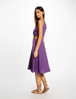 Robe évasée Avec Anneau Et Ouvertures Violet Fonce Femme 8 Robe évasée Avec Anneau Et Ouvertures Violet Fonce Femme -Tenue Legere Boutique robe evasee avec anneau et ouvertures violet fonce femme vue2 32536300930860311